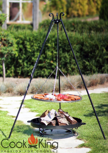 Schwenkgrill Cook King schwarz Grill-Rost Edelstahl + Feuerschale Malta