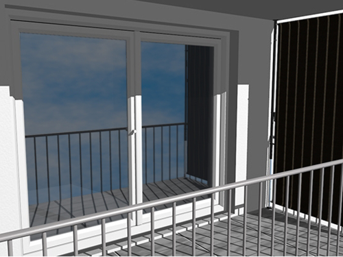 Balkonsichtschutz klemmbar mit Bezug aus 100 % Polyacryl/ Dralon Farbe 2400