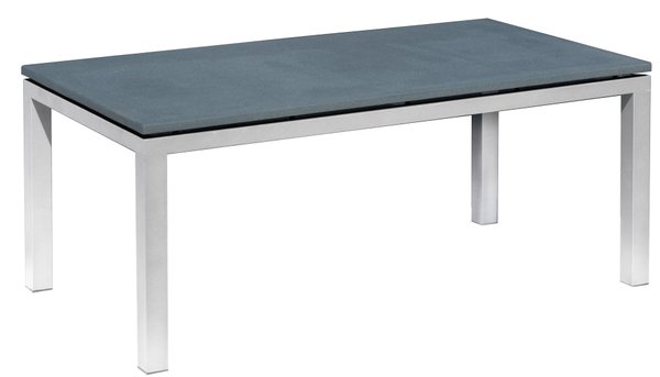 Alu-Stein-Tisch Sina 150x90x76cm silber mit Kunststeinplatte